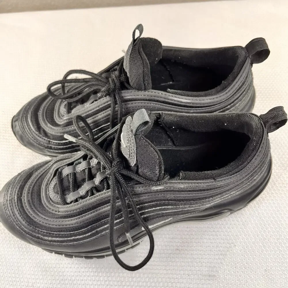 Nike Air Max 97 GS Triple Black‎ Anthracite 921522-011 Youth Sz 6.5Y